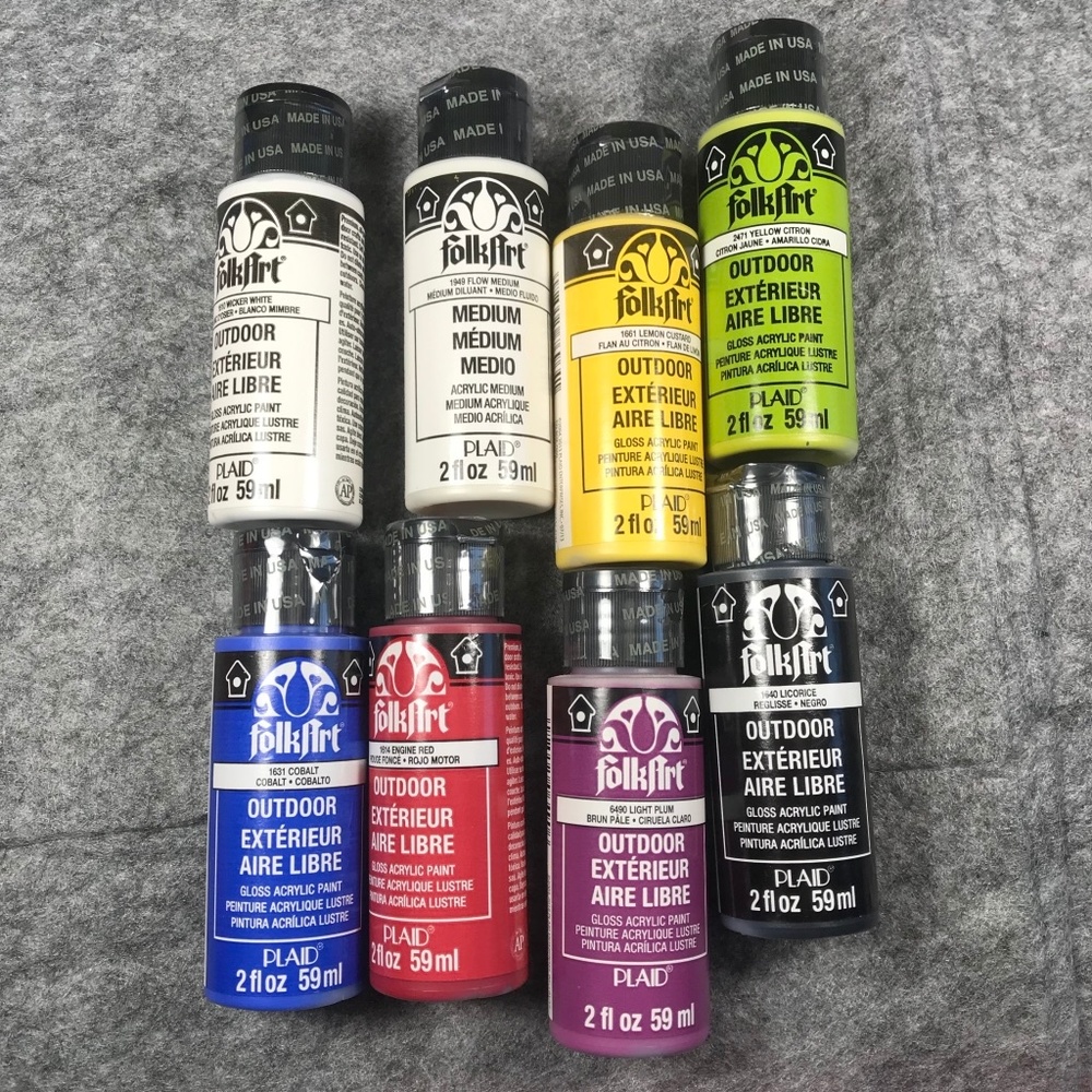 FolkArt Gloss Acrylic Paints Set of 8 *Brand New*
